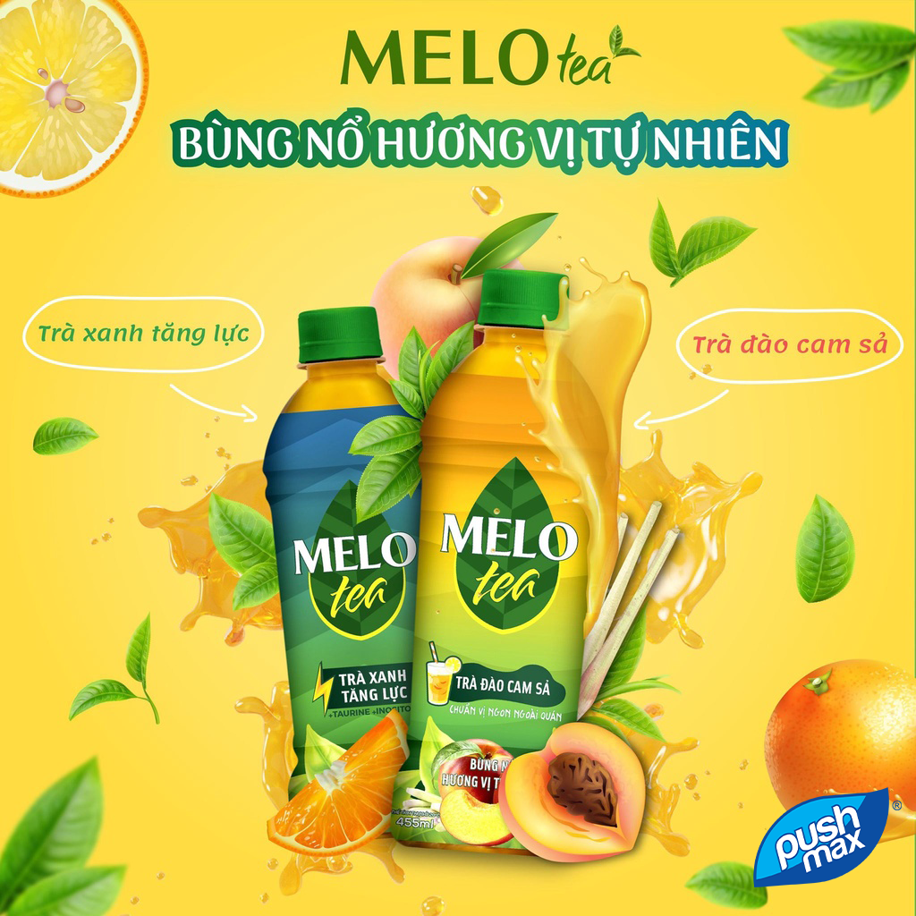 Lốc 6 Chai Trà Đào Cam Sả Melo Tea