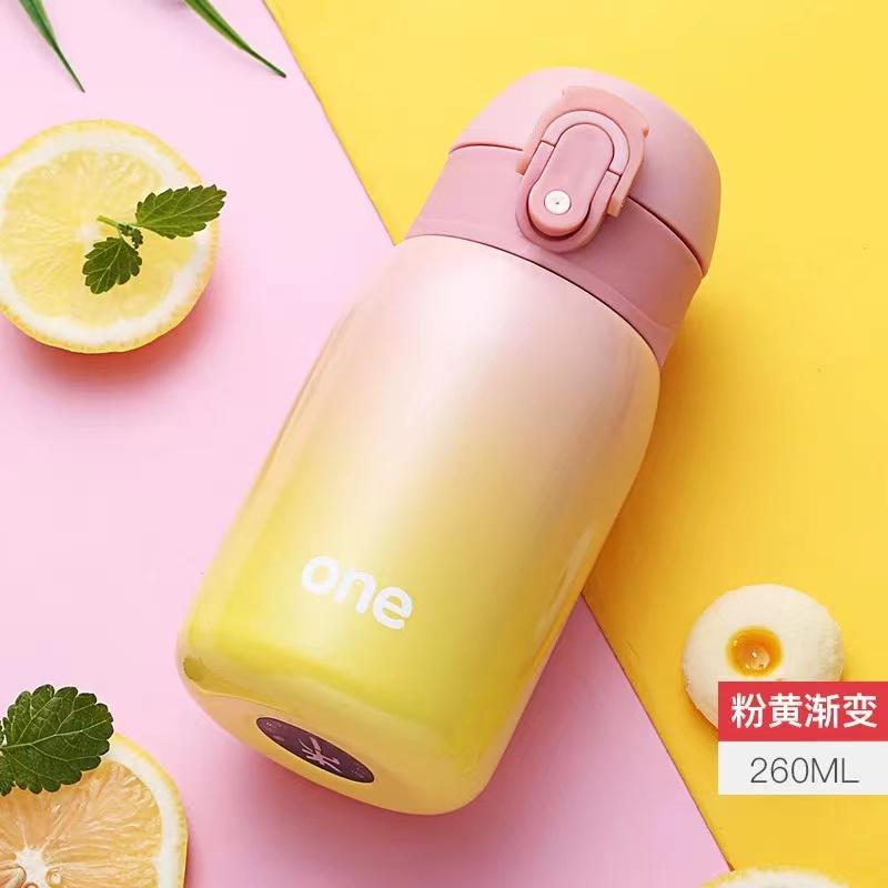 260ML Giữ Nhiệt Màu, Trẻ Em Chống Rò Rỉ Nước, Treo Tường Đôi Chân Không Bình, bình Inox 24H Làm Mát & 12H Giữ Ấm