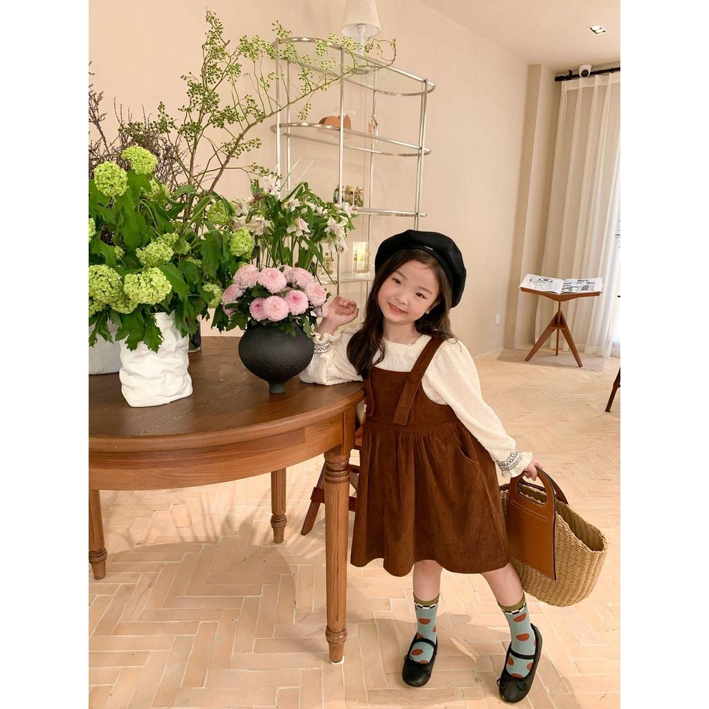 TA30211 Váy yếm nhung mềm mại Ambb X047 cho bé gái