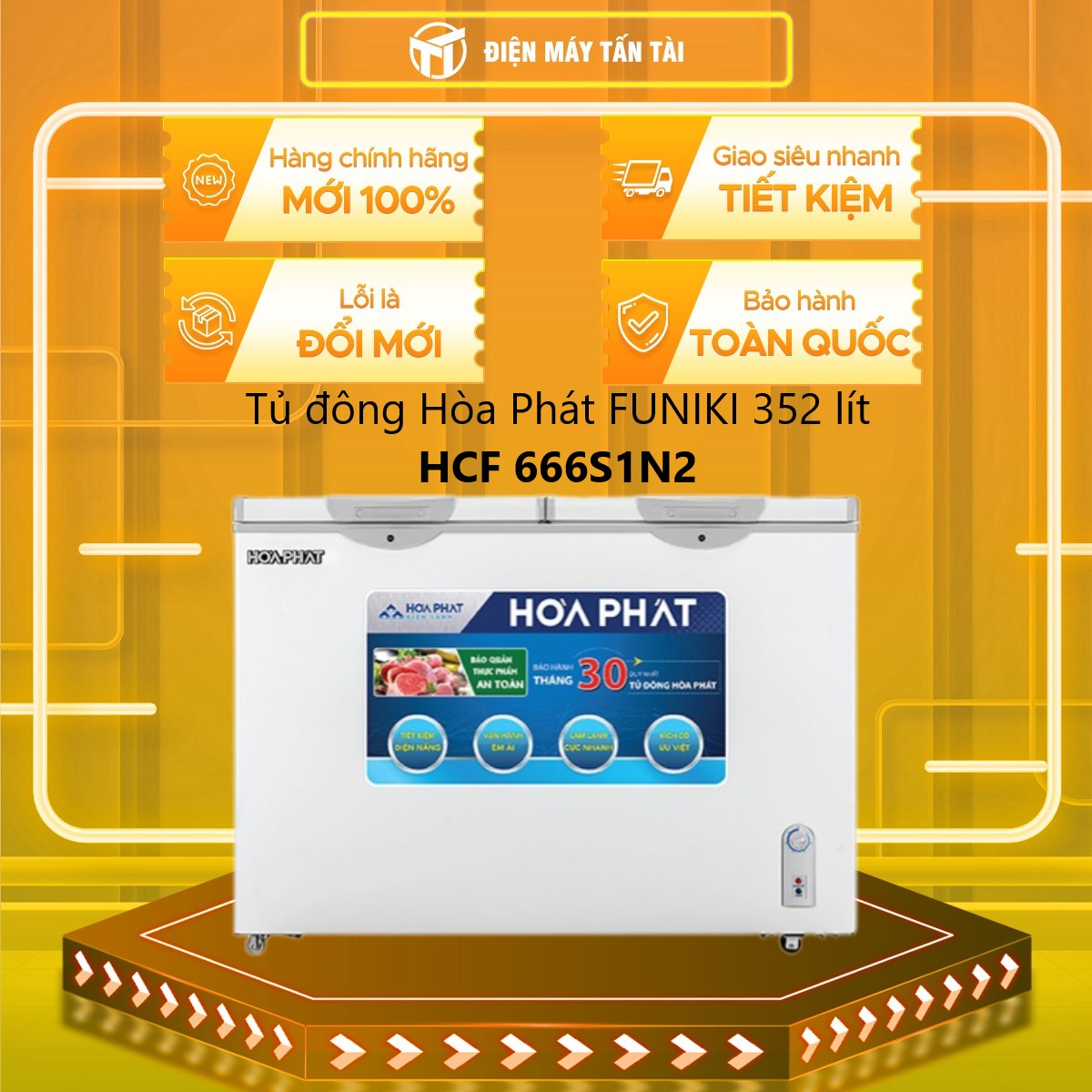 Tủ đông Hòa Phát HCF 666S1N2 352 lít - Hàng Chính Hãng