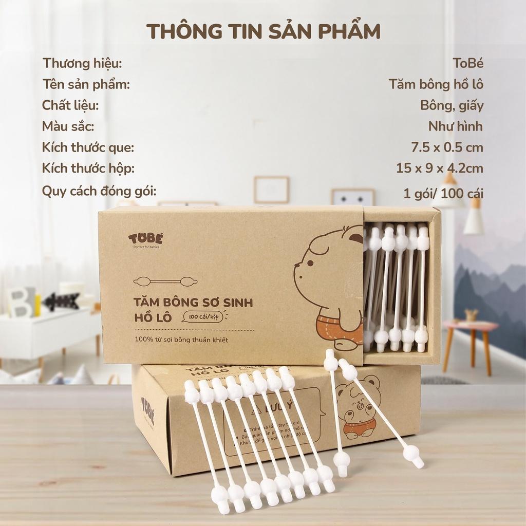 Tăm bông sơ sinh hồ lô Tobé êm mềm, thấm hút nhanh