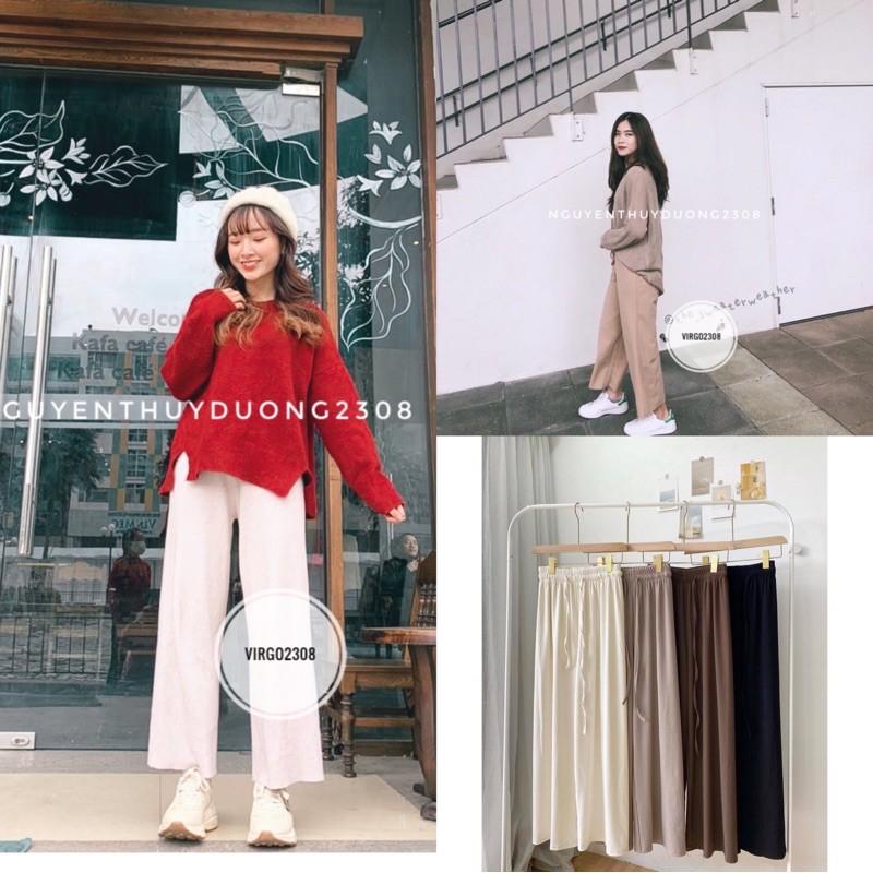 Quần culottes len tăm cực xinh