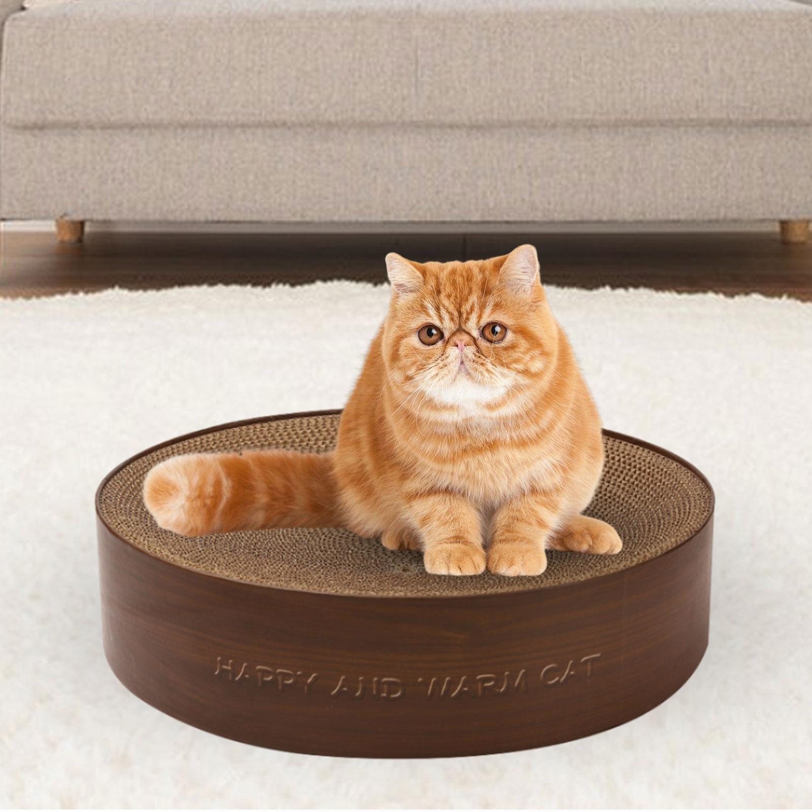 Cardboard Cat Scratcher Bed Scratch Pad Nest Corrugated Scratching Board, Training Toy for Furniture Protection