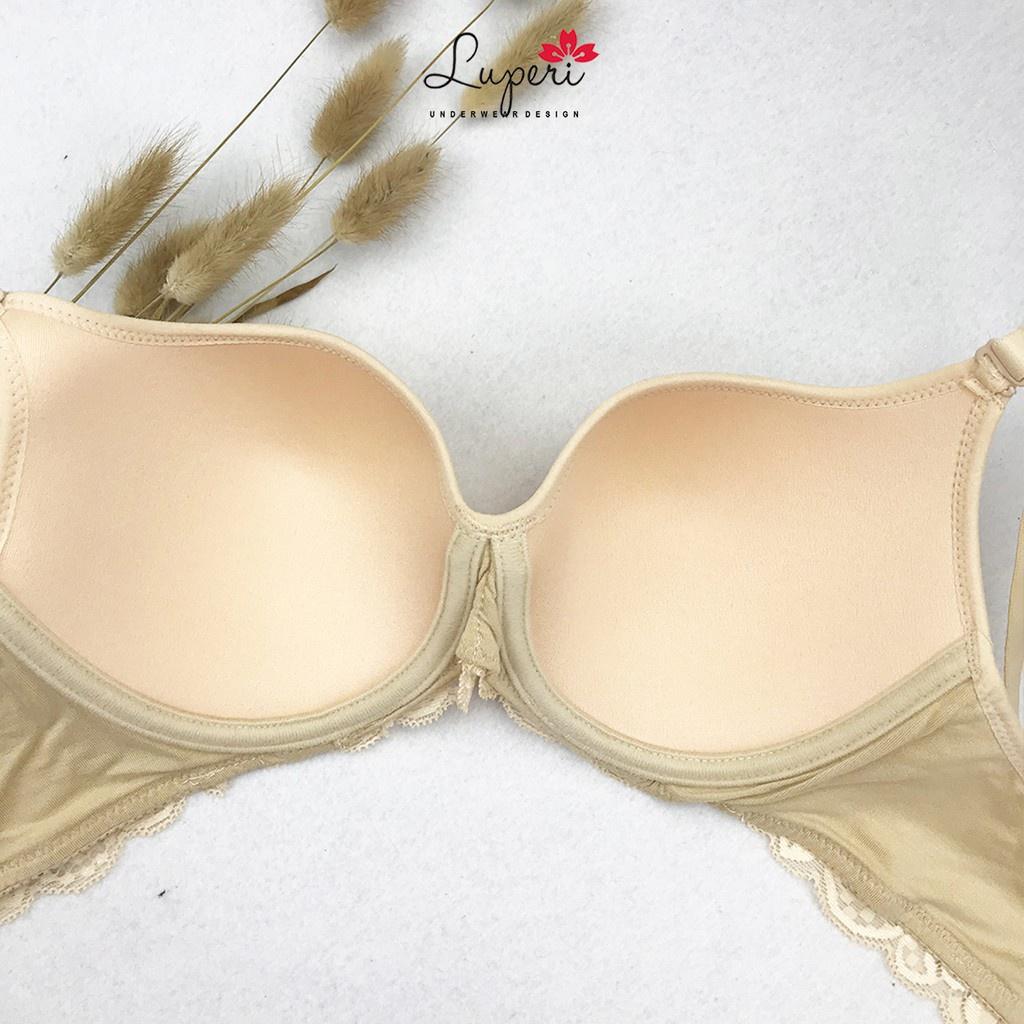 Áo Lót Nữ Ren Siêu Mỏng Gọng Nhựa LUPERI SP812 Dây Lưng Không Gân Dành Cho Người Ngực To Ngực Bầu Ngực Sau Sinh