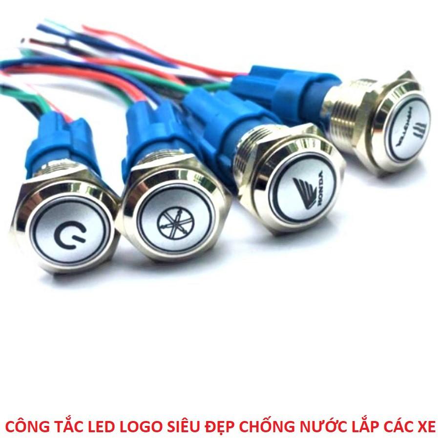 Công tắc hợp kim led logo siêu đẹp chống nước có giắc cắm lắp các xe