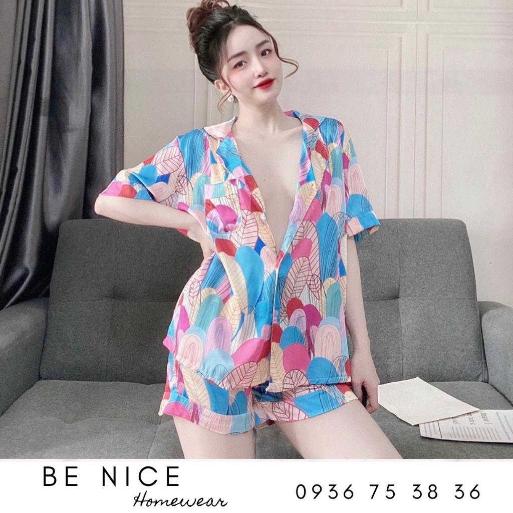 Set pijama lụa mặc nhà họa tiết mới lạ, Be Nice Homewear