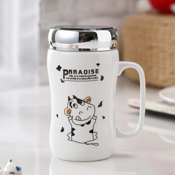 Ly Sứ Giữ Nhiệt Bò Sữa Nắp Tráng Gương