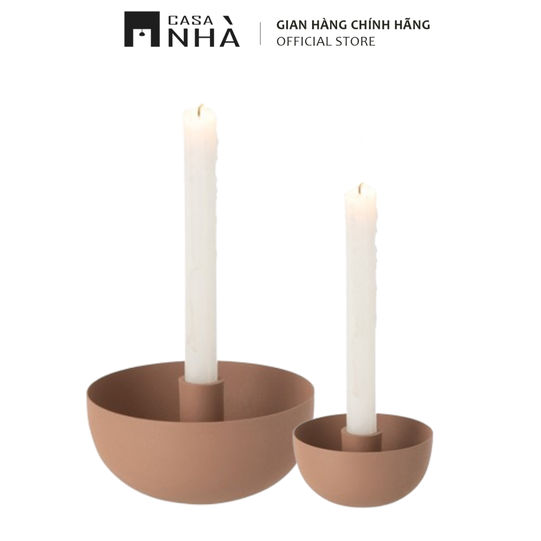 Chân Nến Kim Loại Tròn Màu Hồng Đất - Phong Cách Bắc Âu Hiện Đại, Tối Giản | Casanhà Home Furniture