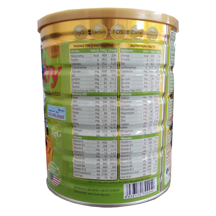 Sữa non COLOSBABY GOLD 1+ (800G)