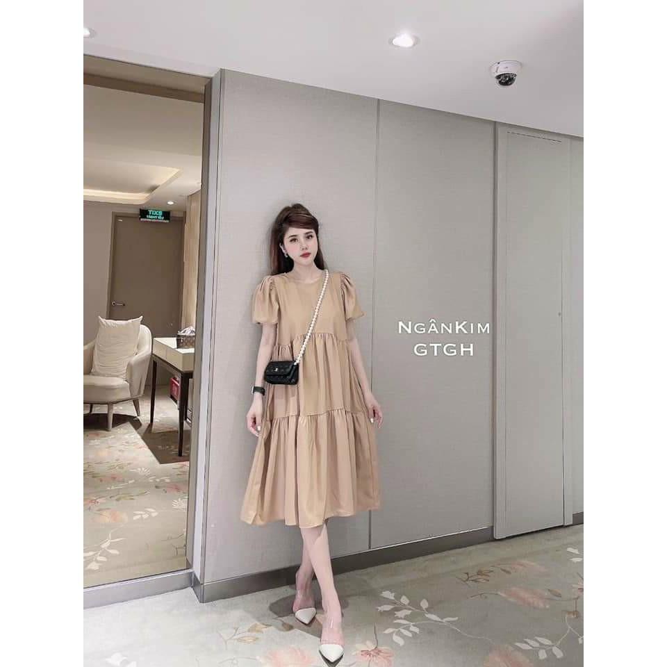 Váy bầu,đầm bầu thời trang thiết kế chất lụa thô freesize từ 45 đến 70kg