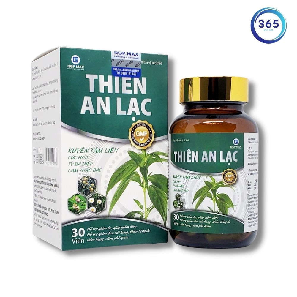 Viên Uống Thiên An Lạc Hộp 30 Viên: Hỗ Trợ Viêm Đường Hô Hấp, Tăng Cường Miễn Dịch