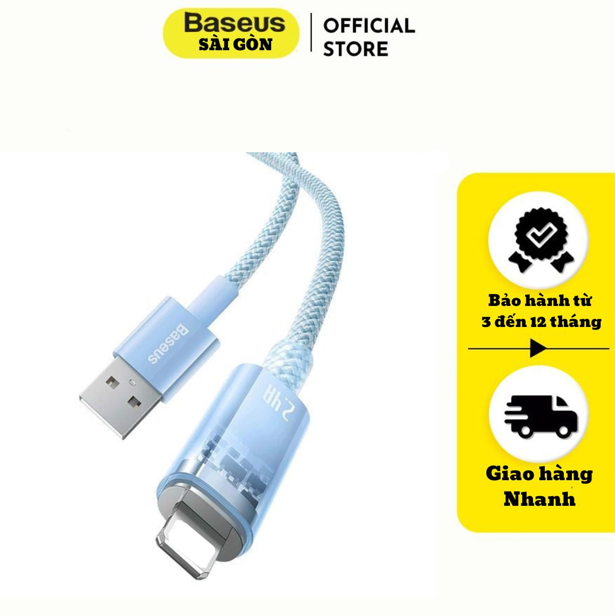 Cáp sạc sạc nhanh Baseus Explorer Series tự ngắt USB-IP CATS000501- Hàng chính hãng