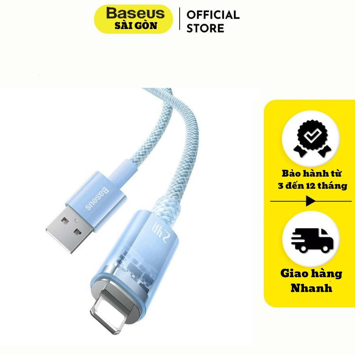 Cáp sạc tự ngắt Baseus Explorer Series Auto Power-Off Fast Charging Data Cable USB to IP 2.4A sạc nhanh, truyền dữ liệu 480 Mbps cho I-phone CATS000501- Hàng chính hãng