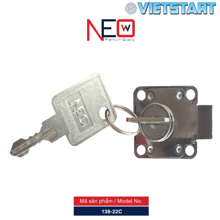 Khóa tủ, Khóa cốp Newneo chất liệu kim loại-màu Bạc