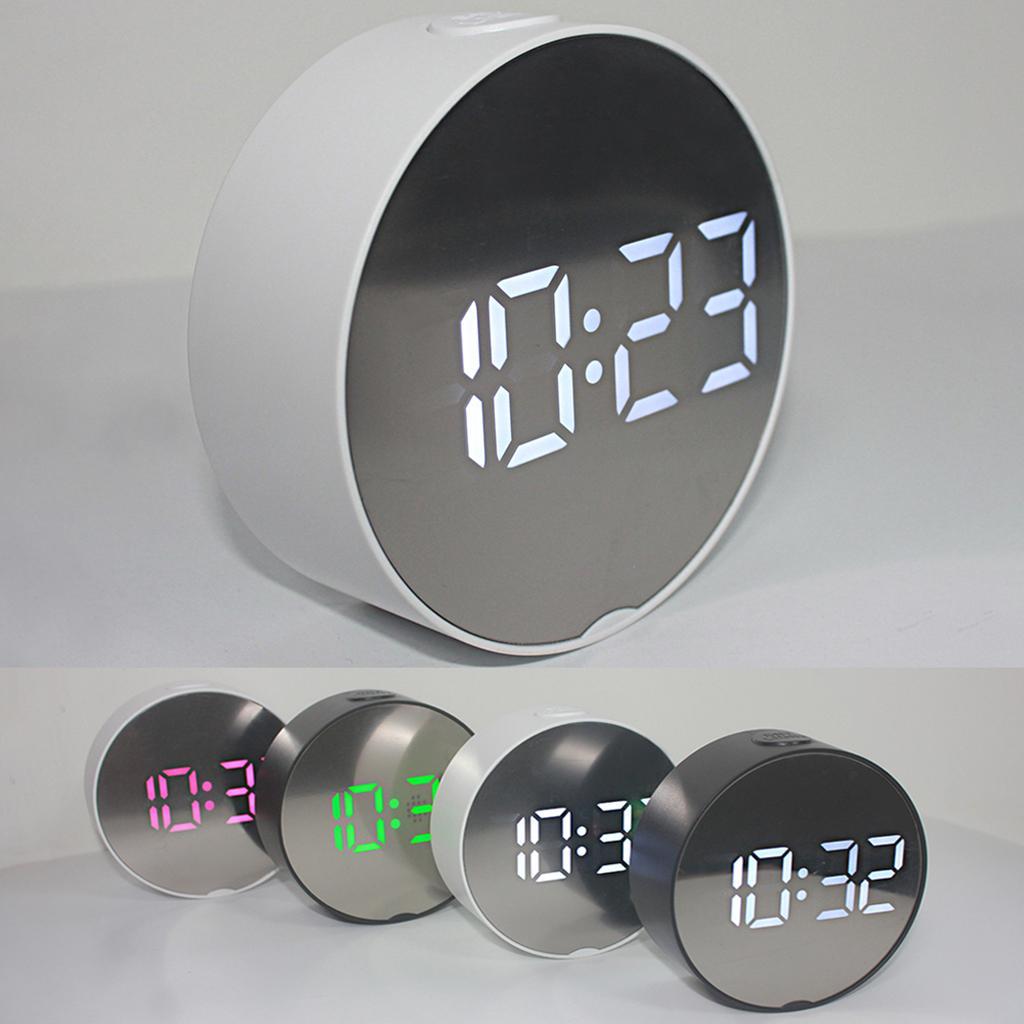 LED Screen Bedside Table Clock Mirror Suface Digital Clock A