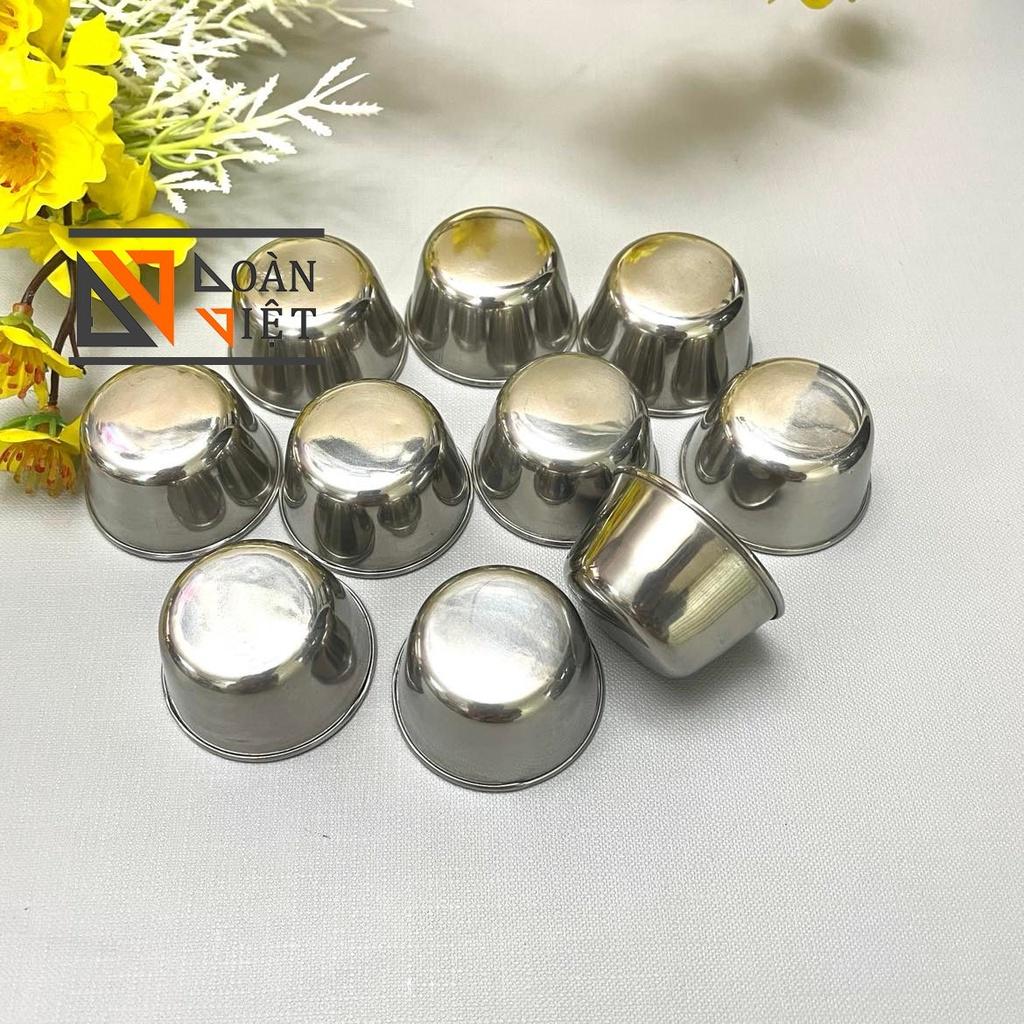 Khuôn bánh bò bông, bánh bò bi - khuôn INOX 4,3 cm - 2,5 cm- Combo 5, 10 khuôn - Dụng cụ làm bánh