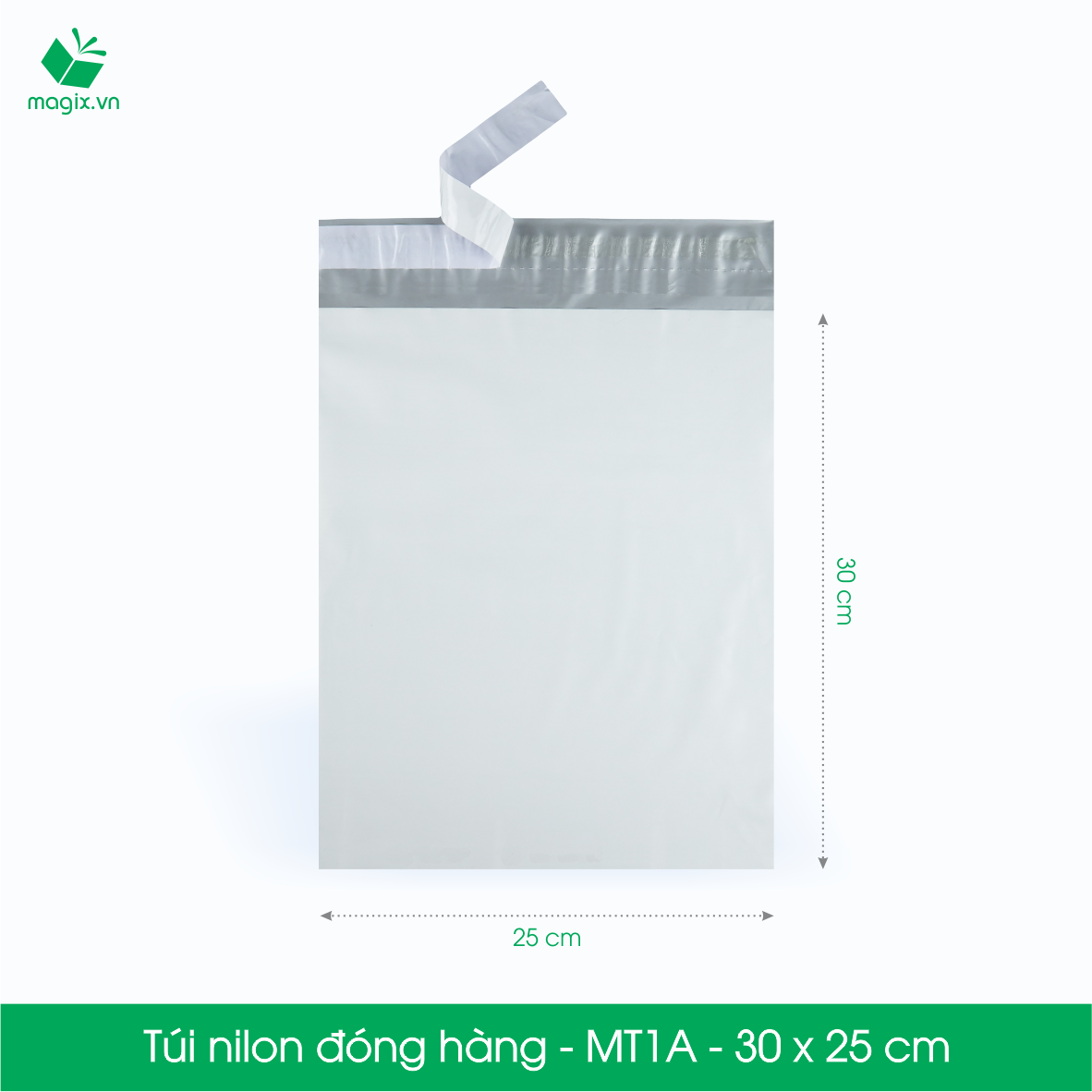 MT1A - 30x25 cm - 200 túi nilon 2 lớp đóng hàng thay thùng hộp carton