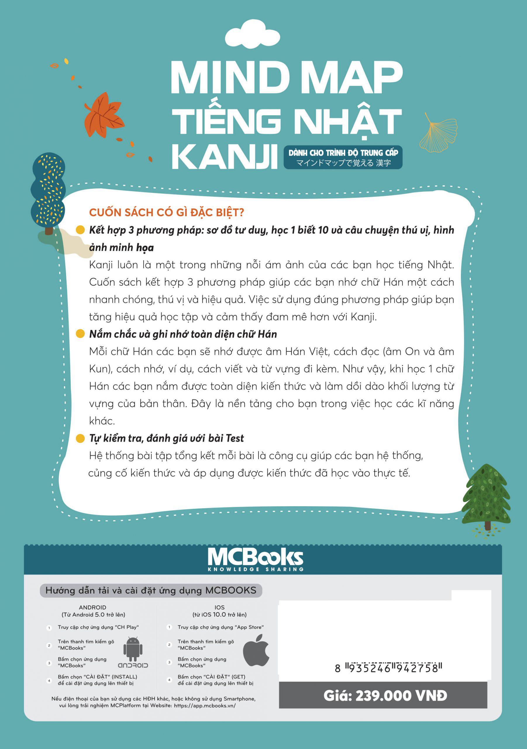 Sách - Mindmap Tiếng Nhật Kanji - Dành Cho Trình Độ Trung Cấp