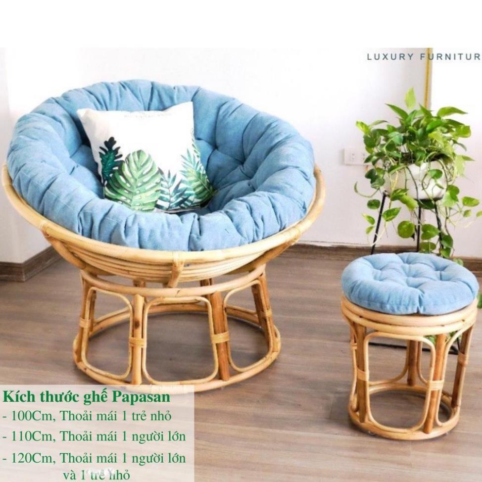 Ghế lười thư giãn Đôn Papasan Giả Mây, decor ban công nằm thư giãn đọc sách, trang trí phòng khách / HealHomes