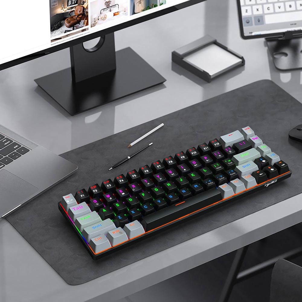 HXSJ V800 Wired Mechanical Keyboard 68 Keys RGB Gaming Keyboard with Detachable Type-C Cable ABS Keycap