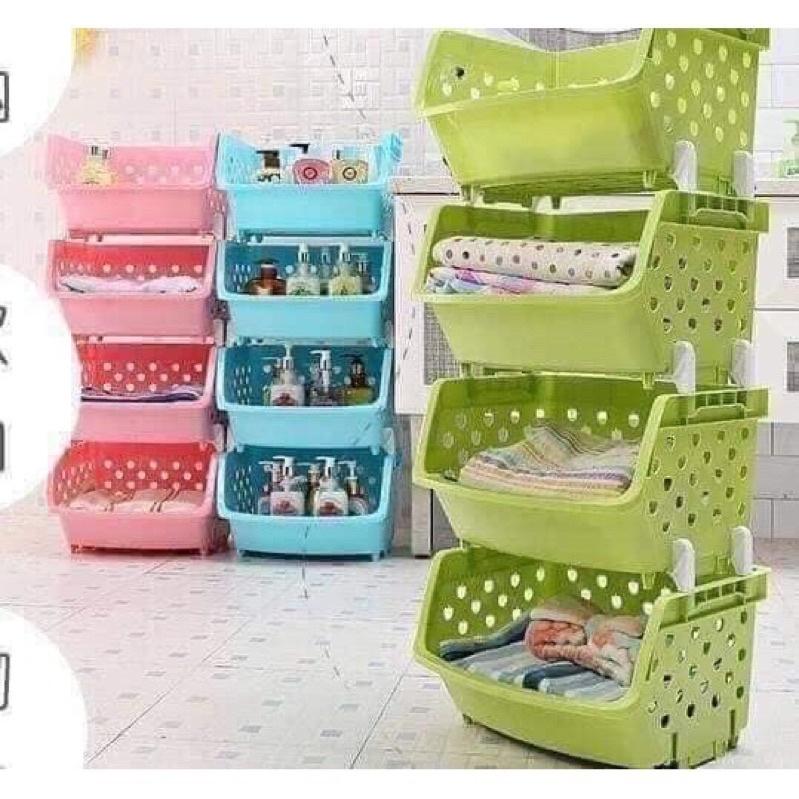Kệ Rổ Nhựa Đa Năng 4 Tầng Siêu Tiện Dụng Đựng Đồ Gia Đình Tiện ích