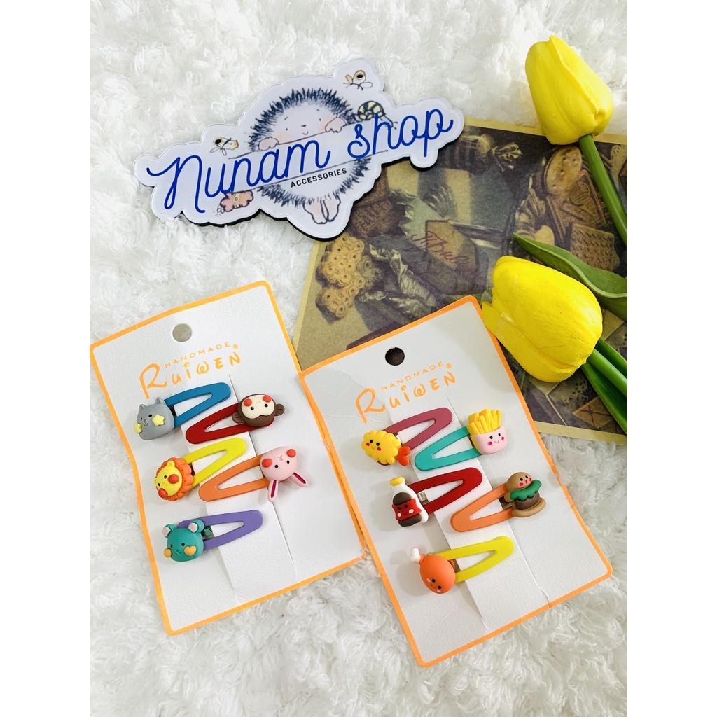 Set 5 - Kẹp bấm mini hamberger, gà rán hoặc động vật dễ thương - Nunam shop