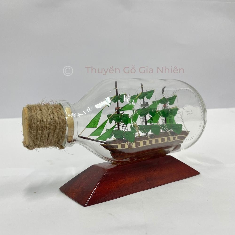 Mô Hình Thuyền Gỗ Trang Trí Phong Thủy Dạng Thuyền Chai CUTTY SARK dạng nằm Chính Hãng, Hàng Xuất Khẩu Chất Lượng Cao