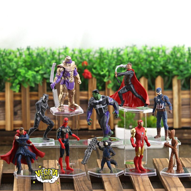 Mô hình Avengers - Marvel Hulk Iron Spider Man Captain Thor Doctor Strange Thanos Black Panther Groot Rocket Racoon