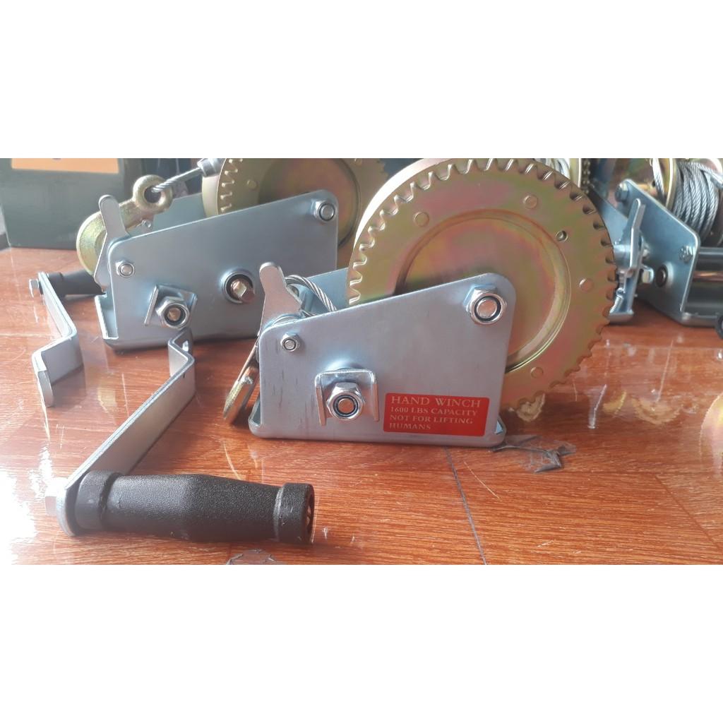 Tời Quay Tay 1600lbs Bánh Răng Đồng Tải Trọng 726 Kg, Cáp 10M