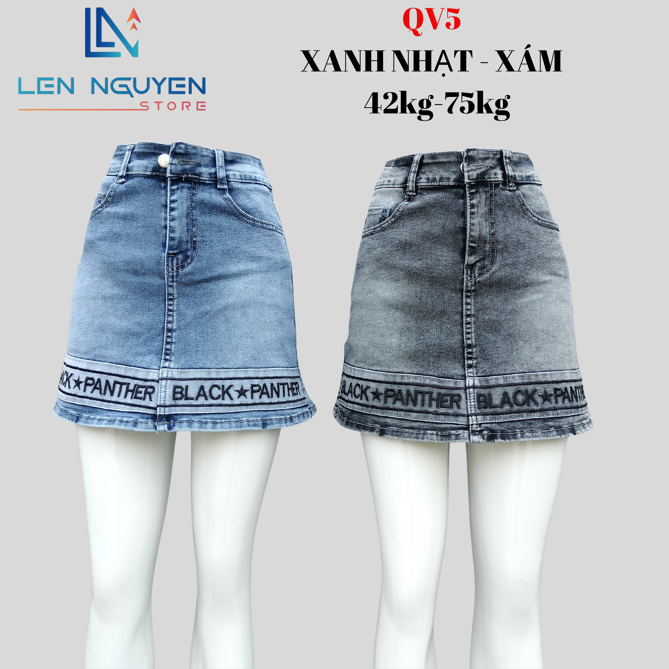 QV5_Quần jean nữ, quần váy, lưng cao, quần bò nữ dáng ôm, quần rin nữ có big size, cho 42kg đến 75kg,LEN NGUYEN STORE