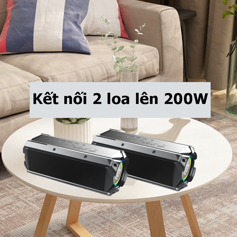 Loa Bluetooth Không Dây 100W Công Suất Lớn TWS lên 200W Sạc Nhanh Type C Chip DSP nhập khẩu cao cấp PKCB - Hàng Chính Hãng