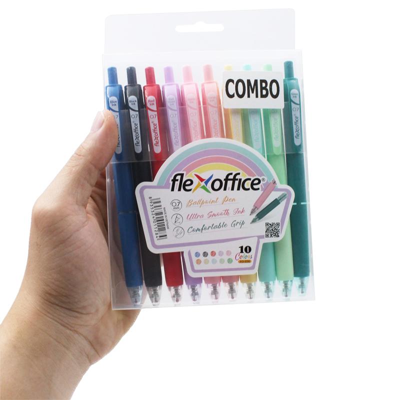 Hộp 10 Bút Gel Màu FlexOffice FO-GELB056