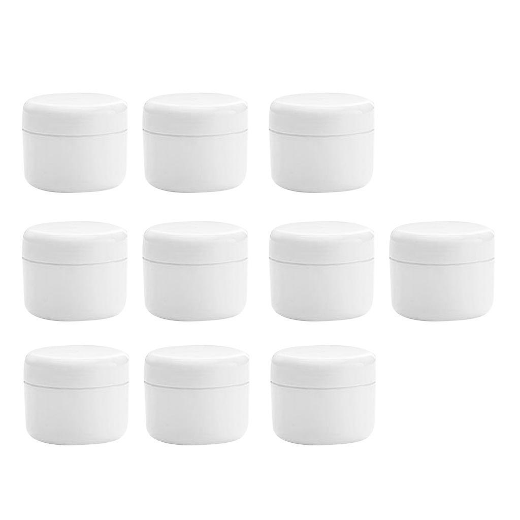 2X Refillable Plastic Empty Face Cream Cosmetic Container with Lid White-20g