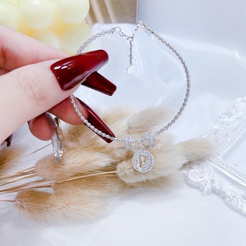 Lắc tay mix chữ , Vòng tay nữ cá tính , Phong cách riêng- Bạc Npj