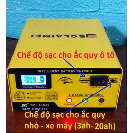 Máy nạp, sạc điện ắc quy ô tô, xe máy 12V 24V 15A BOLAIMEI sạc các loại xe ô tô tải từ 3AH đến 200AH sạc nhanh