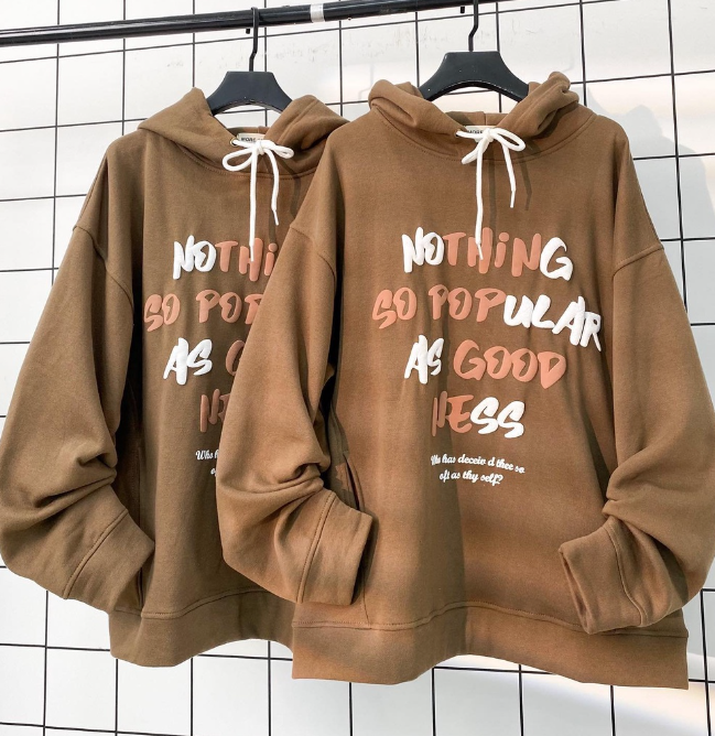 Áo Hoodie POPULAR Form Rộng Vải Nỉ Bông Dày Dặn Tay Dài Phong Cách Trẻ Trung Ulzzang