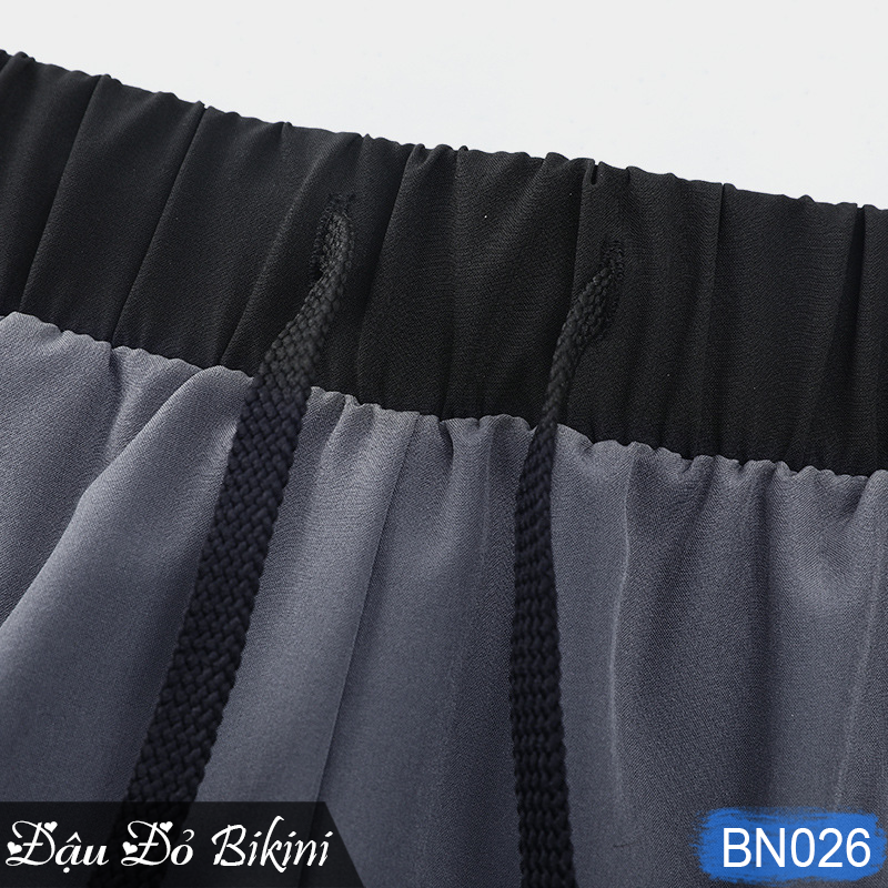 Bộ đồ bơi nam ngắn tay + quần boxer 2 lớp, họa tiết mạnh mẽ, set quần áo đi biển, đi bơi cho nam giới, chất thun bơi dày dặn mịn mát đẹp | BN031