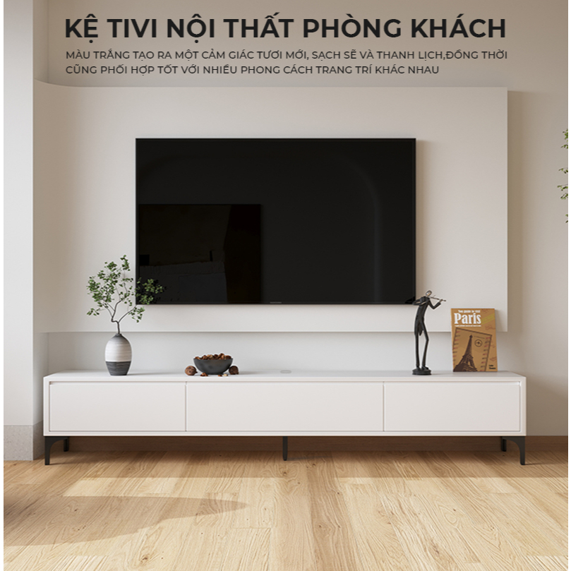 Kệ Tivi Để Sàn Phong Cách Hàn Quốc Kết Hợp Ngăn Tủ Để Đồ Tiết Kiệm Diện Tích AP323