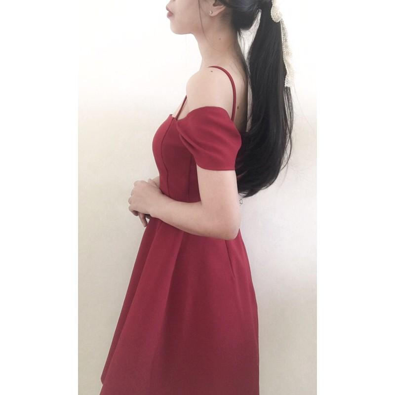 Đầm xoè bẹt vai cách điệu Siêu XINH SHOP CHỤP