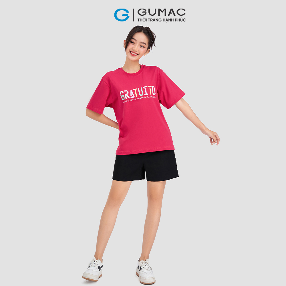 Áo thun in chữ thời trang GUMAC ATD03042