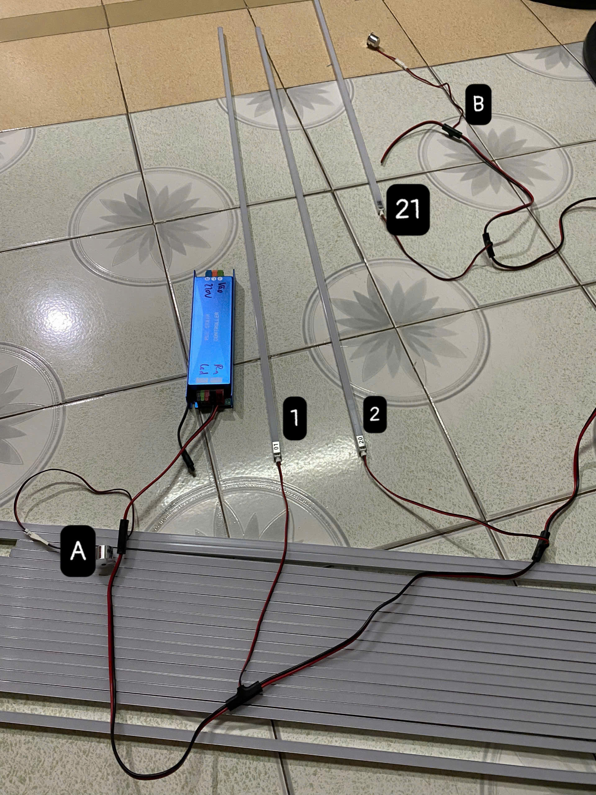 Bộ đầy đủ Đèn LED cầu thang thông minh cảm ứng. Đèn LED bước cầu thang cảm ứng cơ thể con người