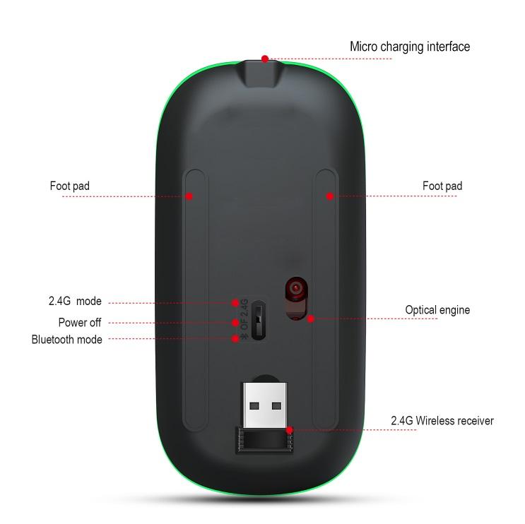 Ergonomic Gaming Mouse G852 Bluetooth + 2.4g dual mode Computer Mouse Gamer Mice With Backlight For PC Laptop