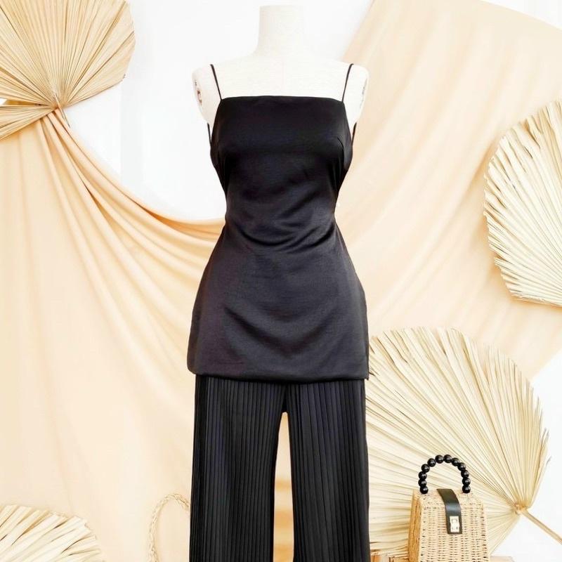 Sét áo lụa satin quần dập ly