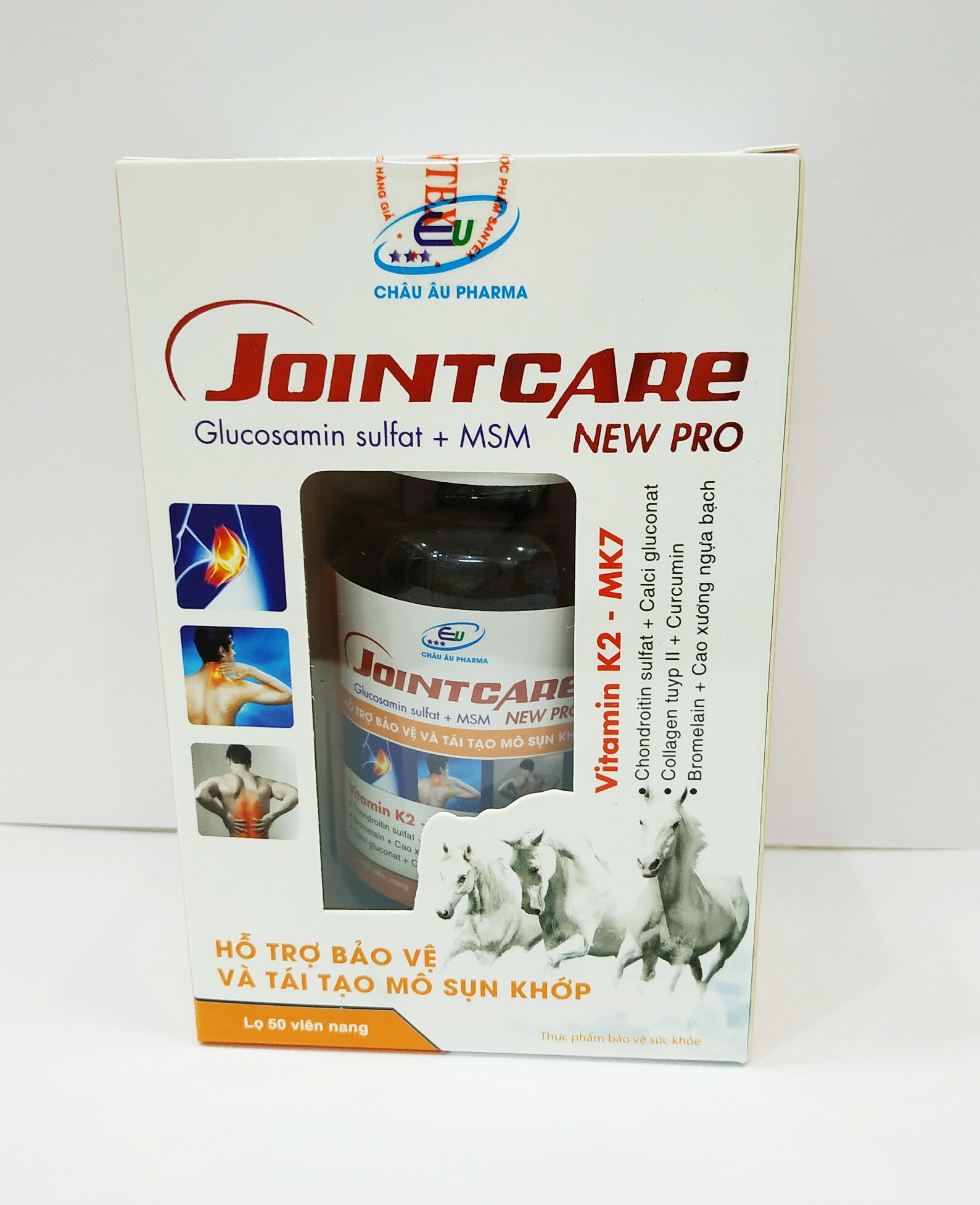VIÊN UỐNG BỔ XƯƠNG KHỚP JOINTCARE NEW PRO - BỔ SUNG GLUCOSAMIN, COLLAGEN TUÝP 2 - GIẢM ĐAU XƯƠNG KHỚP - GIẢM THOÁI HÓA KHỚP - TĂNG TIẾT DỊCH LÀM TRƠN Ổ KHỚP - LỌ 50 VIÊN