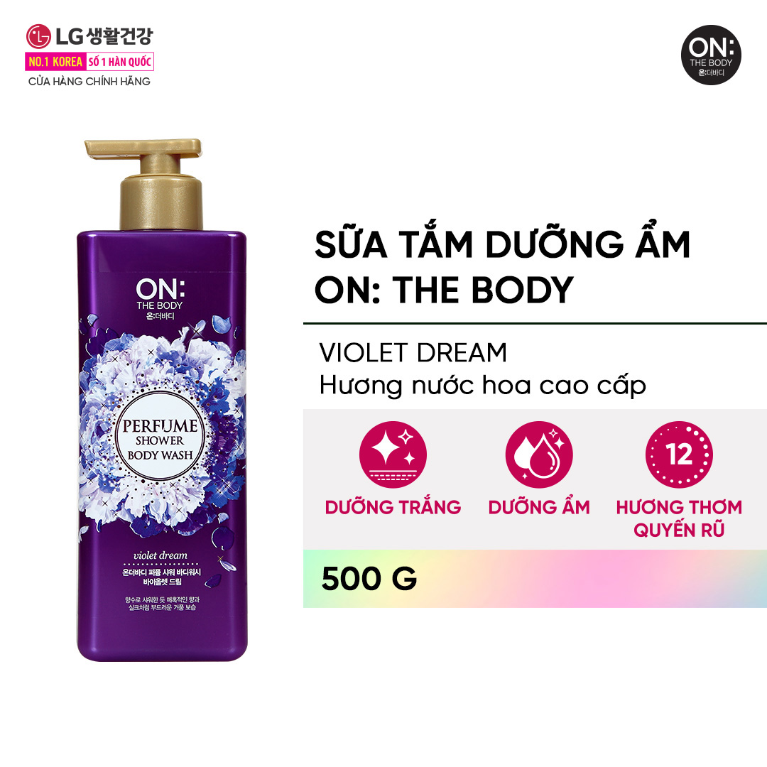 Sữa tắm dưỡng ẩm hương nước hoa On: The Body Perfume Violet Dream 500g