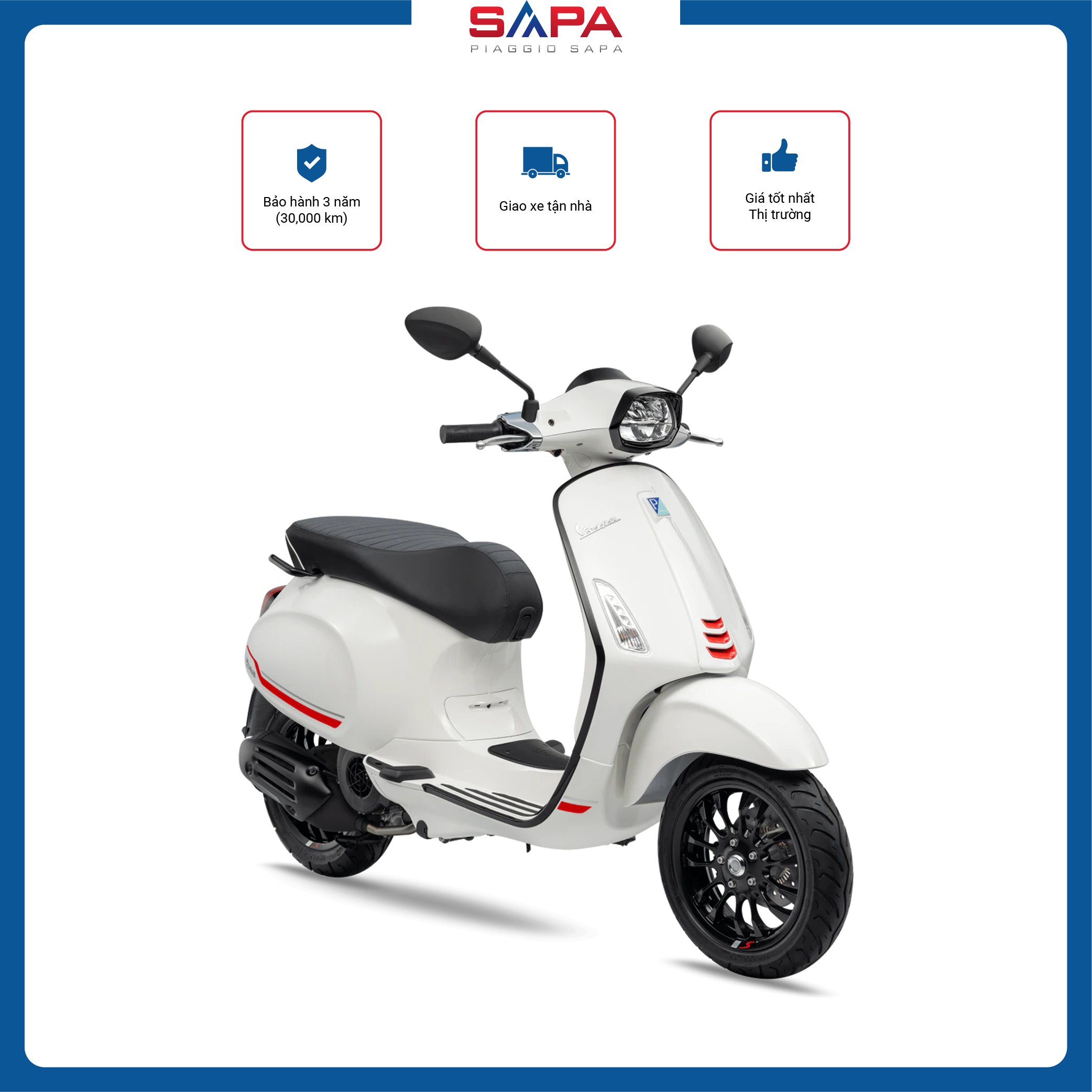 Xe Tay Ga Vespa Sprint S 150 Màu Trắng White Innocenza