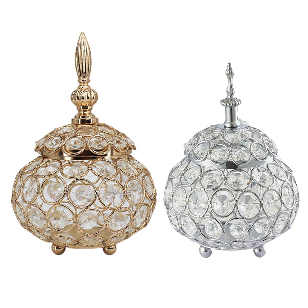 2 Pieces Crystal Crystal Tealight Candle Holder