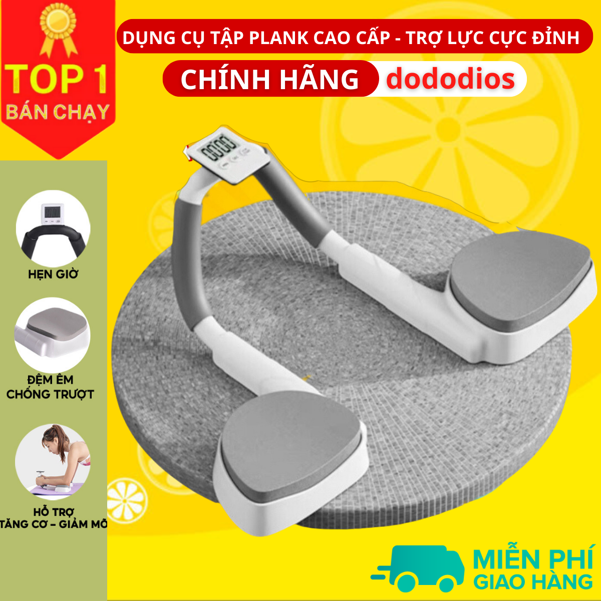 Dụng cụ plank - Dụng cụ tập plank cơ bụng Máy tập cơ bụng nâng cao công thái học hỗ trợ giảm mỡ bụng trainer gym tại nhà - Hàng chính hãng dododios