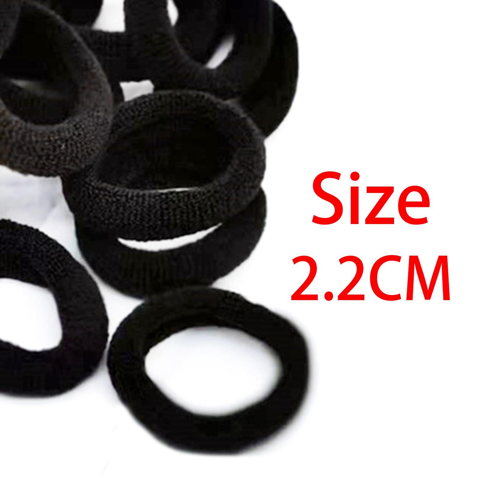 100 Pieces Black Hair Ties Hair Bands Thick Hair Accessories Small No Damage Soft Hair Ropes Stretch for Women Girls Elastic Cloth 0.9 inch
