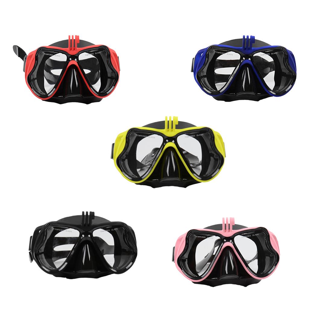 Adult Scuba Diving Mask Tempered Glasses Snorkeling Anti-Fog Goggles Pink